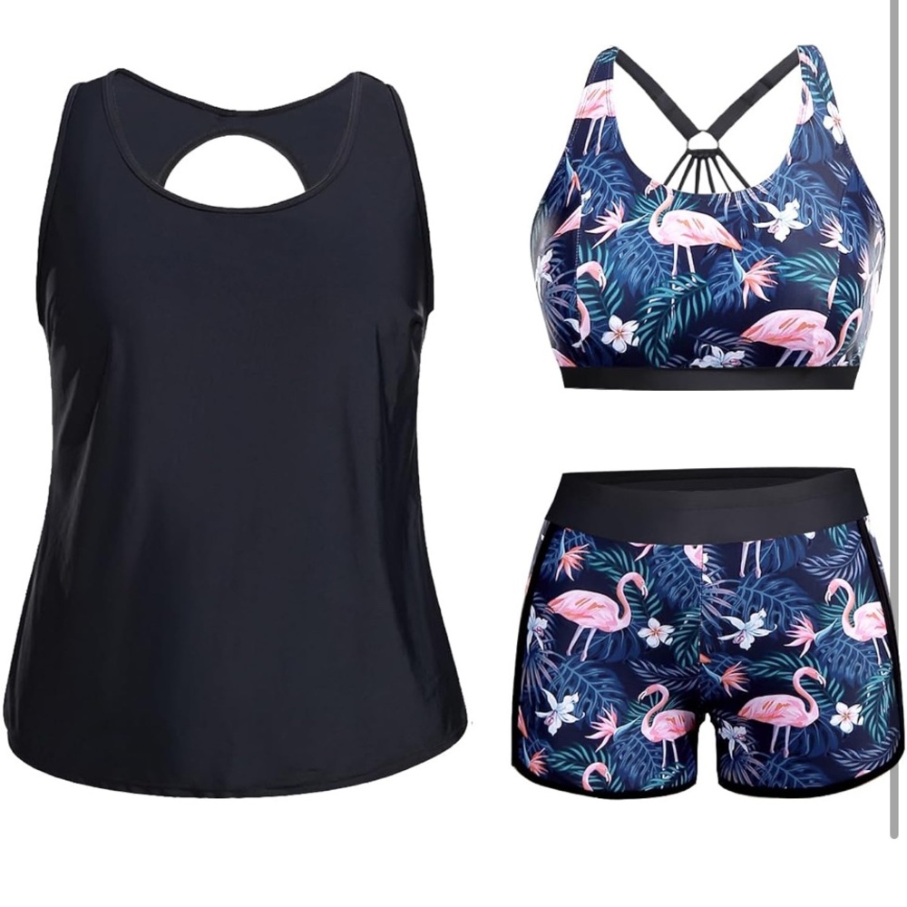 Flamingo Print Tankini Set